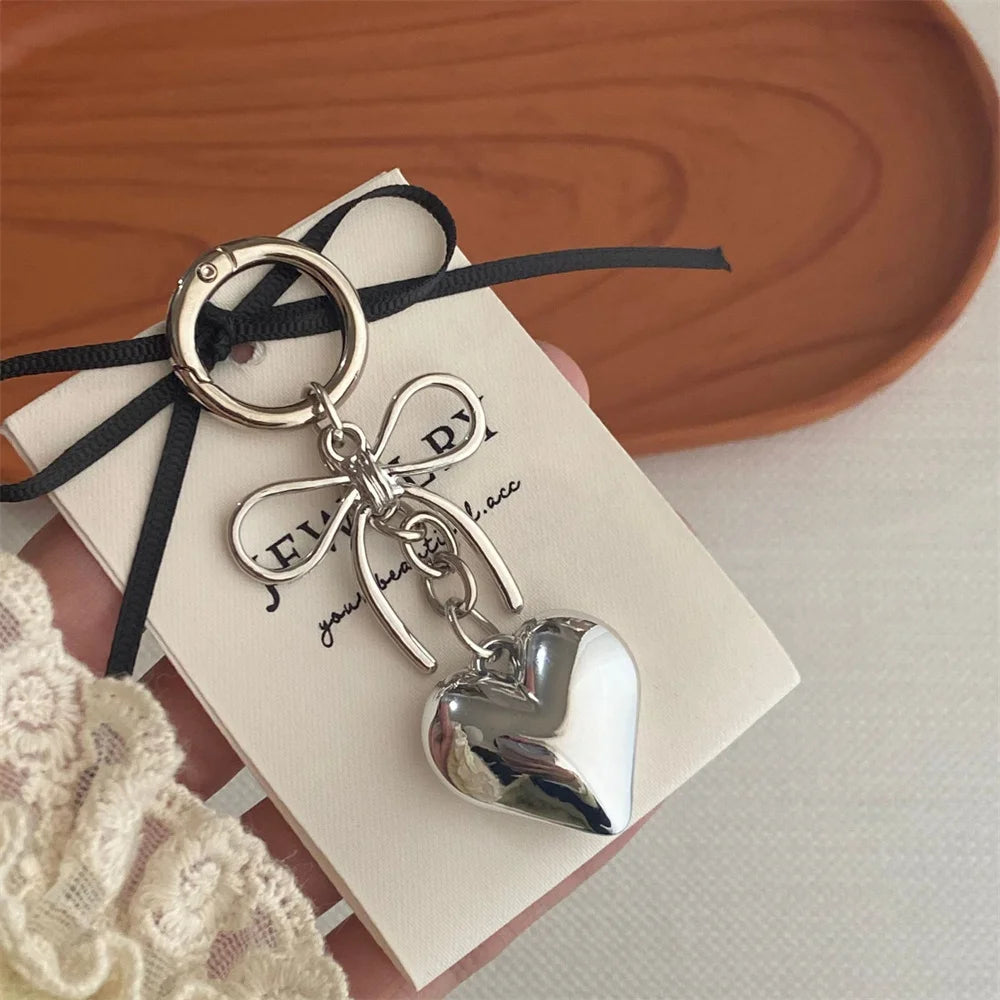 Balletcore Silver bow heart