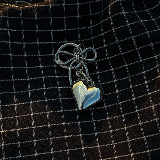 Balletcore Silver bow heart